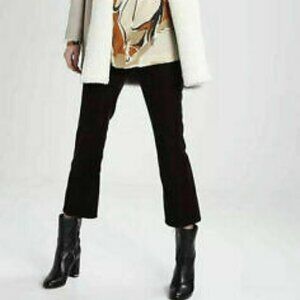 J Brand Selena skinny bootcut crop black corduroy pants women new 24